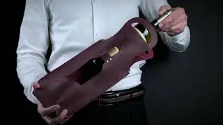 Leather Wine Tote In Sangria Color