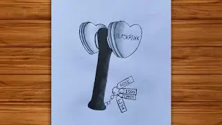 How to draw (BLACKPINK) light stick very easy|BLACKPINK light stick pencil drawing sketch easy
