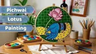 Handmade Pichwai Lotus Painting &ndash; Traditional Indian Wall Art for Spiritual Home D&eacute;cor
