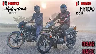 Hero Hf100 vs Hero Splendor+ || DRAG RACE || LONG RACE