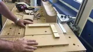 Small parts jig for use with the Festool MFT and tracksaw