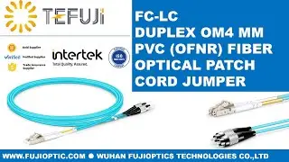 LC UPC to FC UPC Duplex OM4 Multimode PVC (OFNR) Fiber Optic Patch Cable