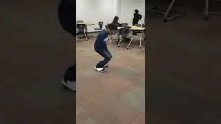 Special ed kid at school dancing