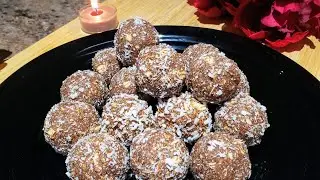 Swedish Chocolate Balls Recipe similar to IKEA chocolate balls | Oats coconut laddu |No eggs&No bake