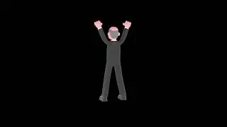 3D Cartoon Male Judge Character Turntable | Fiery Energetic Pose with Raised Fists