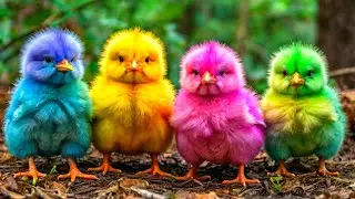 World Cute Chickens, Colorful Chickens, Rainbows Chickens, Cute Ducks, Cat, Rabbits,Cute Animals🐤🐣🦆🐟
