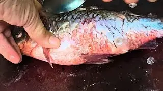 @Easy way to clean fish with a spoon.