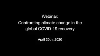 Webinar: Confronting climate change in the global COVID-19 recovery