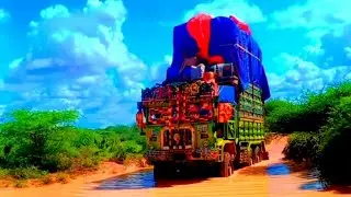 FIAT TM69-6x6 old Legend Italian🇮🇹 trucks traveling on the roads or the hard muddy sand in Somalia🇸🇴