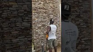 stone Polishing ⚒️ #construction #stonebuilding #buildingmaterial #stratummasonry #building