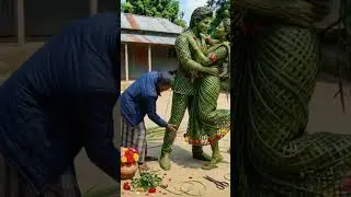 From coconut leaves to an iconic SRK & Kajol moment 🌿🌹 #SRK #Kajol #Craftsmanship #IndianCinema #Art