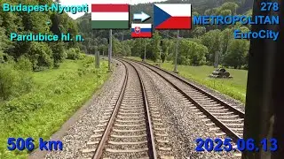 Route Budapest.Nyugati-Szob-Bratislava-Břeclav-Brno-Pardubice, 278 METROPOLITAN EC(Bp.Nyugati-Praha)