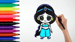 How To Draw Disney Princess Jasmine in 4 EASY STEPS #67
