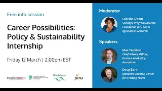 Career Possibilities  Policy & Sustainability Internship