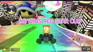 Mii Player wins the Red Star Cup in Mario Kart 8 Deluxe