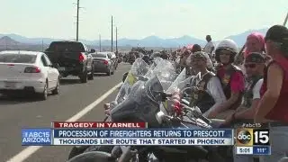 Fallen firefighters arrive in Prescott