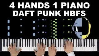 Daft Punk - Harder Better Faster Stronger | 4 Hands 1 Piano | Synthesia