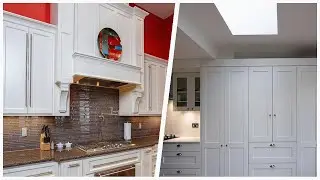 75 Dark Wood Floor Kitchen With Purple Cabinets Design Ideas You'll Love ⭐️