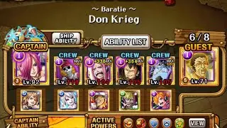[OPTC] Grand Voyage Baratie vs. Don Krieg lvl 1 | No Sanji, Bege & Reiju TM No support POISON