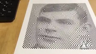 Making-of CODE - OP art inspired plotter portrait of Alan Turing
