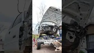 Как я самостоятельно снял кабину грузовика #грузовики #cummins #дизельныегрузовики #дизель