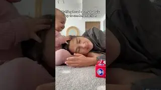 Putting head to my baby&rsquo;s lap to see her reaction 🥰🥰#baby #funny #cute #mom