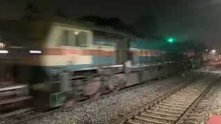 WDG4 twin Diesel locomotives with boxn rake skipping Berhampur 