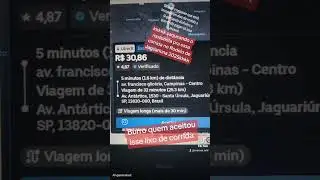 uber na maior cara de pau enviando corrida lixo dessa em plena rodeio de Jaguari&uacute;na
