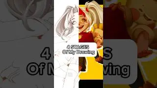 👧🏼4 STAGES of My DRAWING✍️#art #digitalart #drawingprocess #oc #drawing#artshorts