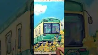 Oil Pastel Drawing : Pastel Toned Train 🚃