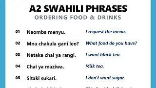 Swahili A2 Phrases: Ordering food and drinks 