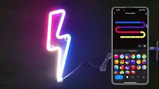 VagaryLight Tuya Smart Neon Light Lightning Bolt Neon Sign The Flash DIY Mode, Alexa, Google Support