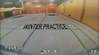 Winter indoor drone racing practice