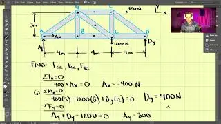 Statics - Chapter 6 (3 of 4): Method of Sections
