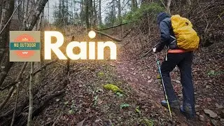 Hike in the Rain ASMR (no music, no voiceover)