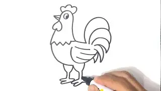 How to draw a ROOSTER easy drawing Step by Step