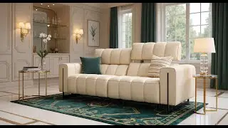 Veneto Italienisches 3-Sitzer Sofa - Ziernaht-Design mit Elektrischer Relaxfunktion | Sofanella