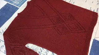 Вишнёвый джемпер готов! Как вязала, расчёты, пряжа, спицы 