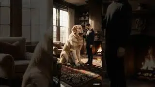 Giant Golden Retriever Dog || Tallest Dogs With Man In The House  #tallestdog #shortsvideoof dog