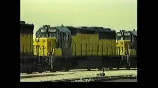 SUMMER MORNING AT PROVISO, IL JULY 1, 1982. NICE VARIETY OF C&NW POWER PLUS A SCOOT AND AN SD38-2!