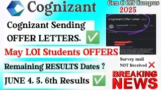 Cognizant Sending Offer Letters 2025 | JUNE 4 ,5 ,6 th Interview Results | Remaining All Results ?