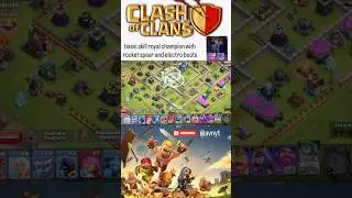royal champion use rokcet spear and electro boots ,and invisible spell #clashofclans #gaming #funny