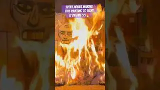 Fiery Finale: Timelapse of a Mixed Media Artwork's Intentional Destruction 🔥 #performanceart