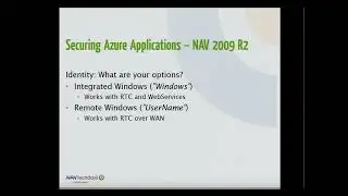Dynamics NAV TechDays 2012 - Running Dynamics NAV on Azure