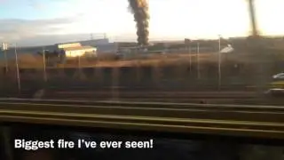 GIANT FIRE!black smoke clouds coming out of Glasgow near some buildings
