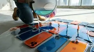 ASMR iPhone 17 Pro Cosmic Orange & Deep Blue Epoxy Floor Transformation