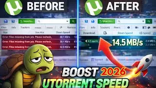 Boost uTorrent Download Speed in 2026 🔥 From 250KB/s to 4MB/s (Real Settings Fix)