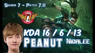 SKT T1 Peanut NIDALEE vs ELISE Jungle - Patch 7.11 KR Ranked