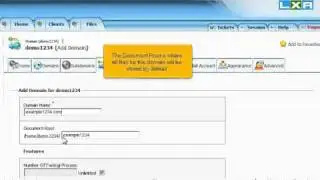 How to add a domain in the LxAdmin Reseller Panel