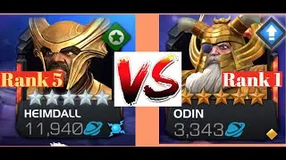 Rank 1 Odin vs Rank 5 Heimdall (Damage Comparison)